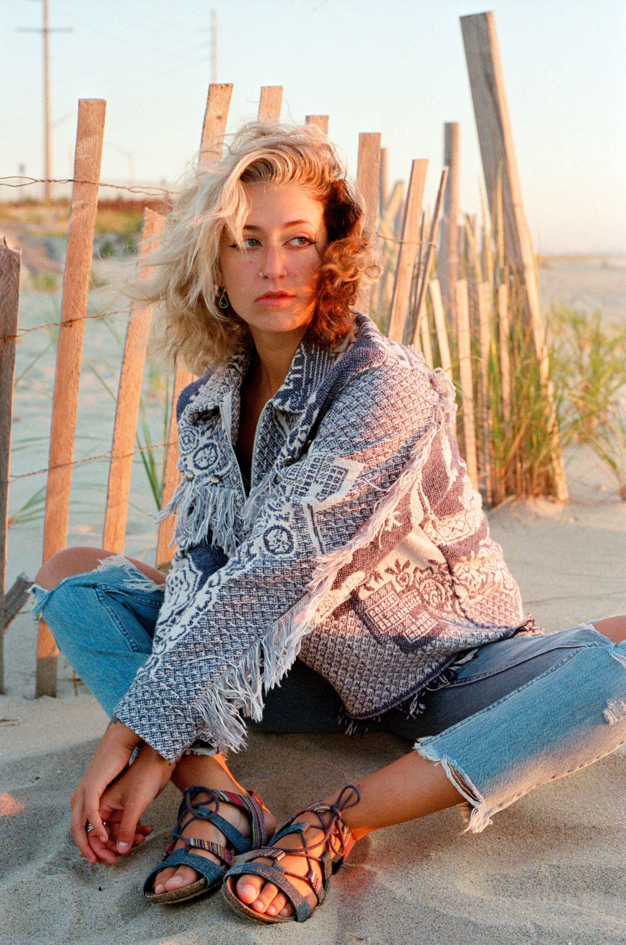 Nashville Blanket Jacket in Blue China – Catarina Breithoff Designs