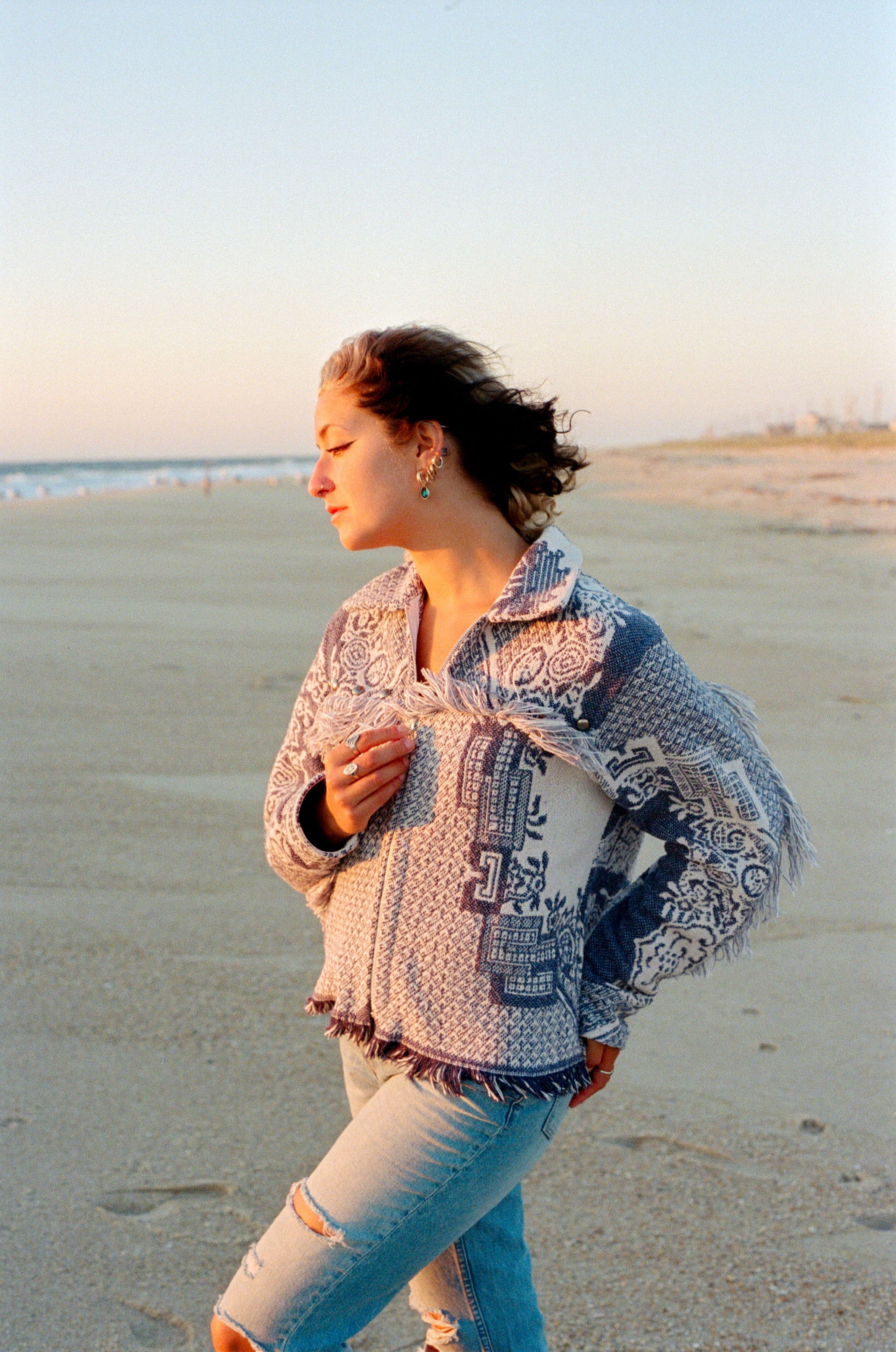 Nashville Blanket Jacket in Blue China – Catarina Breithoff Designs